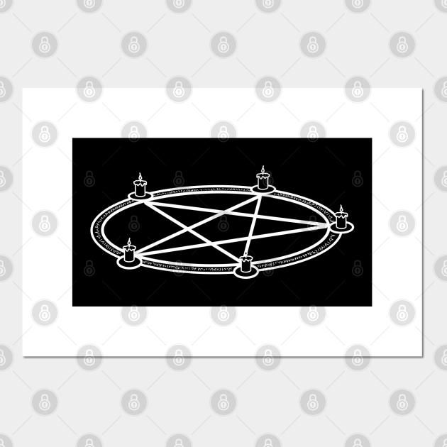 summoning candles Summoning Circle pentagram Summoning Posters